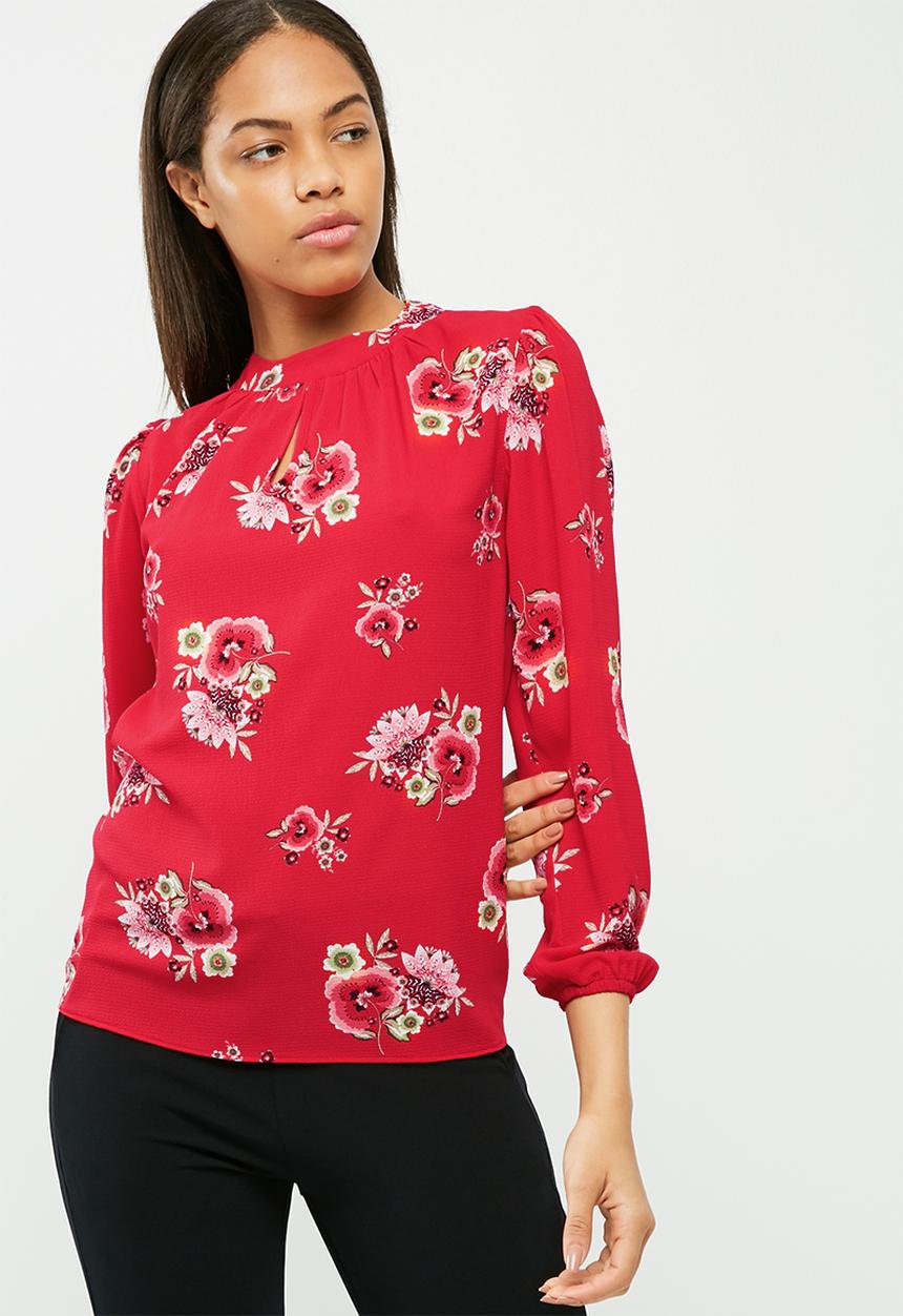 dailyfriday - Floral keyhole blouse