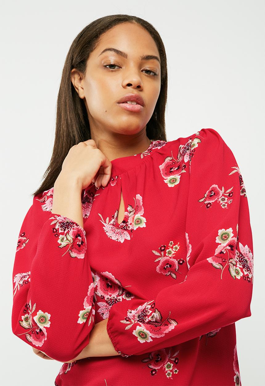 dailyfriday - Floral keyhole blouse