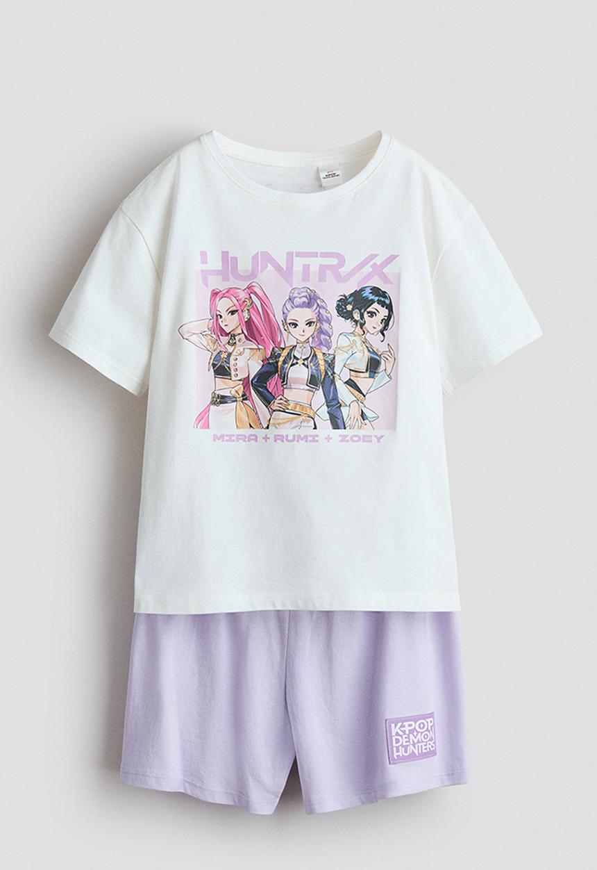 H&M - Printed cotton pyjamas - white/kpop demon hunters