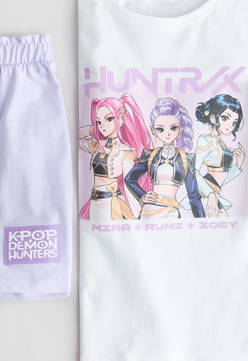 H&M - Printed cotton pyjamas - white/kpop demon hunters