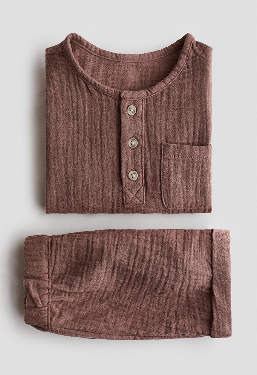H&M - 2-piece top and shorts set - brown