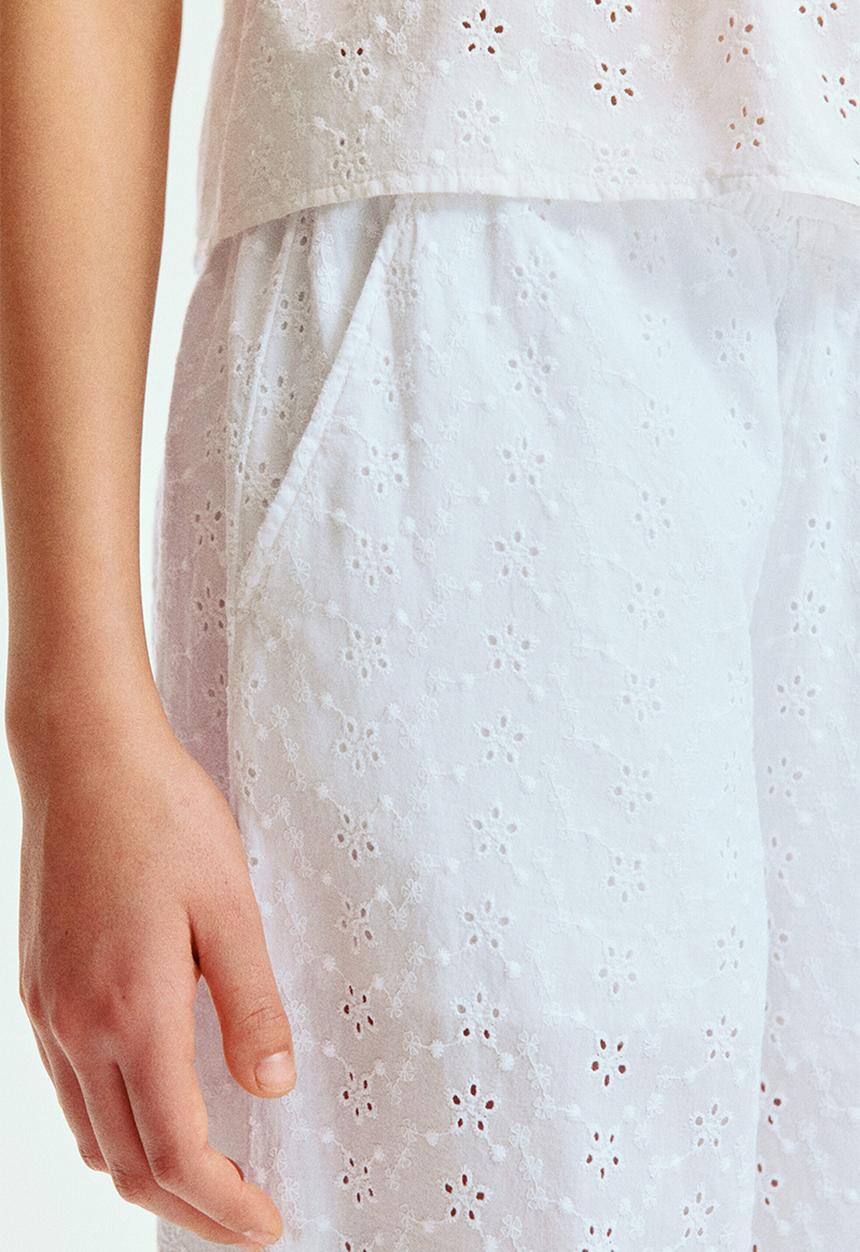 H&M - Broderie anglaise trousers - white