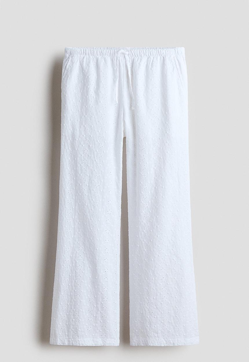 H&M - Broderie anglaise trousers - white