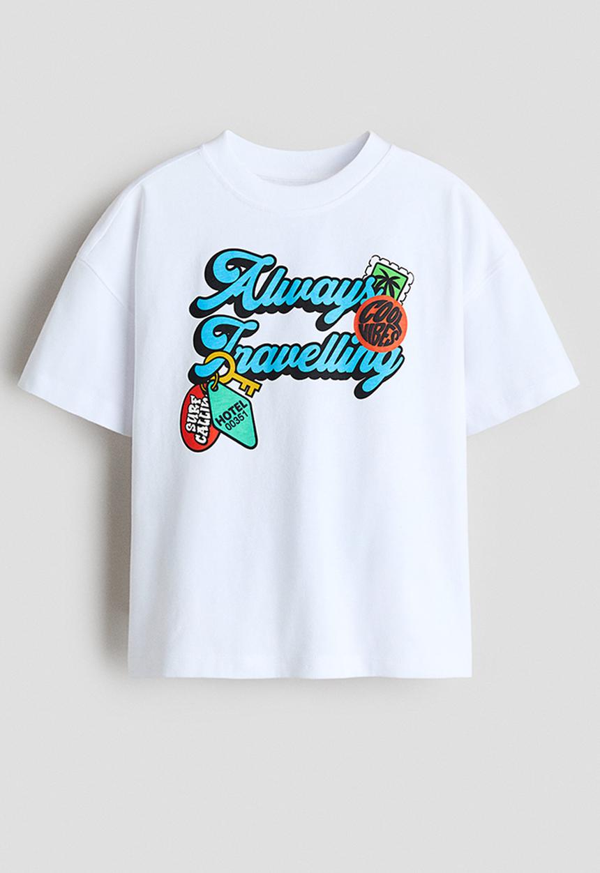 H&M - Printed t-shirt - white/always travelling