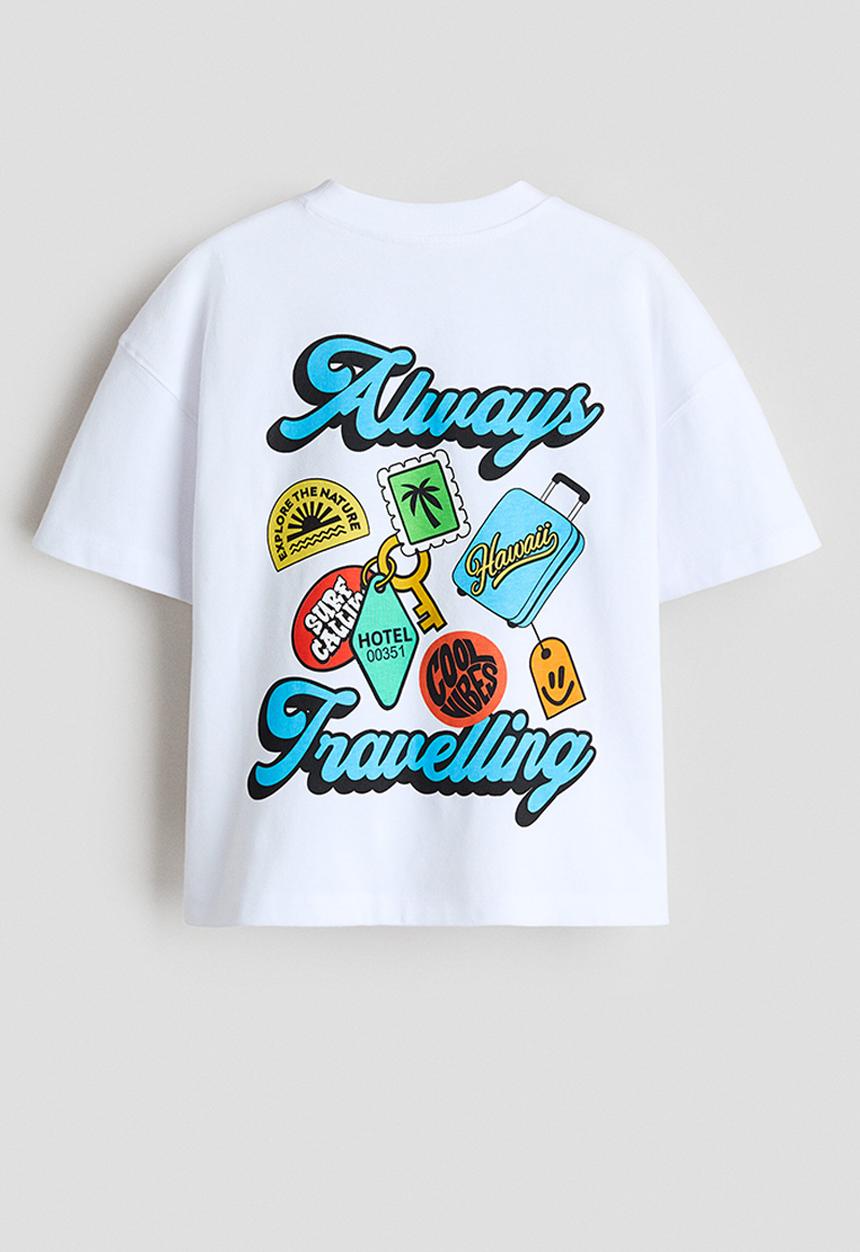 H&M - Printed t-shirt - white/always travelling