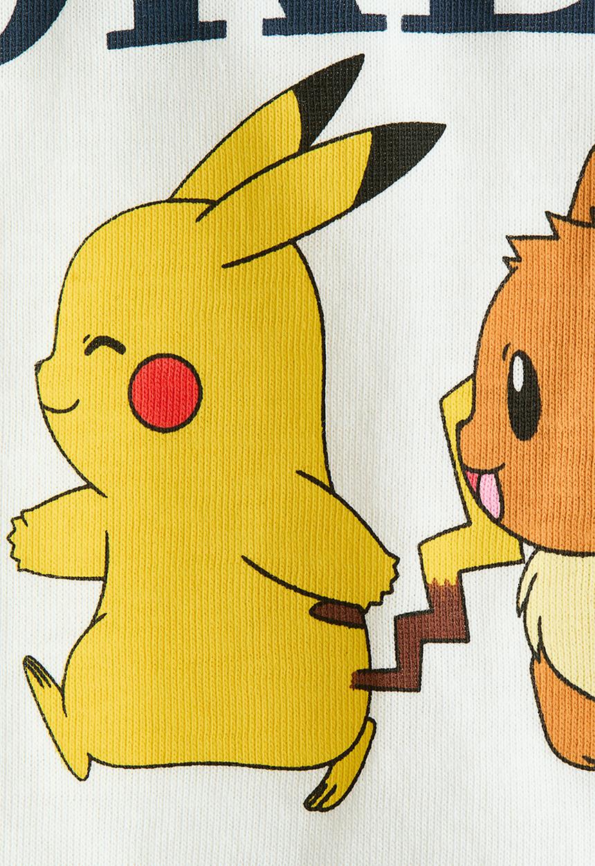 H&M - Oversized printed T-shirt - white/pokemon