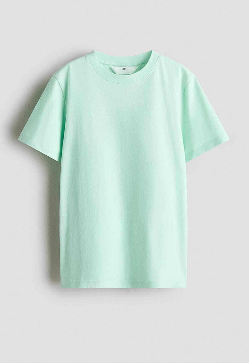 H&M - Printed cotton T-shirt - mint green/offshore break