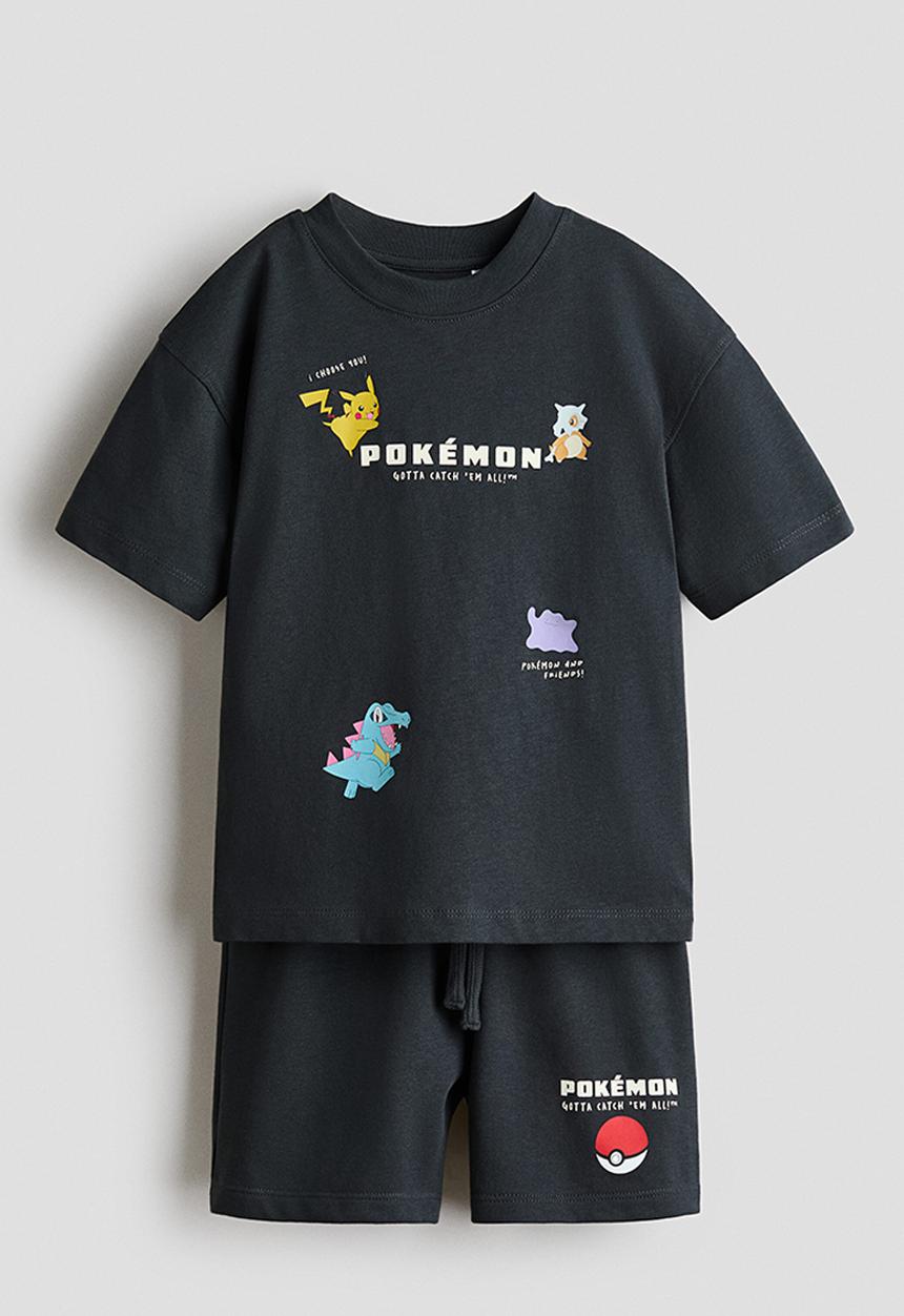 H&M - 2-Piece printed set - black/pokemon