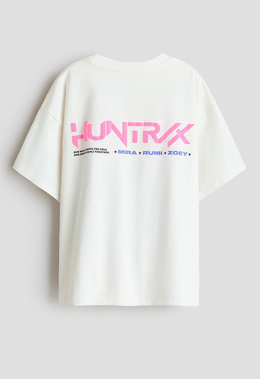 H&M - Printed cotton T-shirt - white/kpop demon hunters
