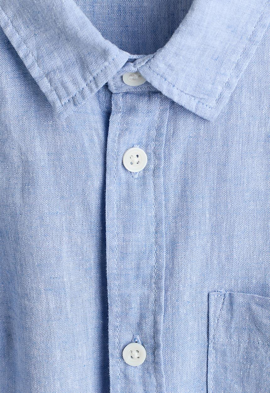 H&M - Linen-blend shirt - light blue