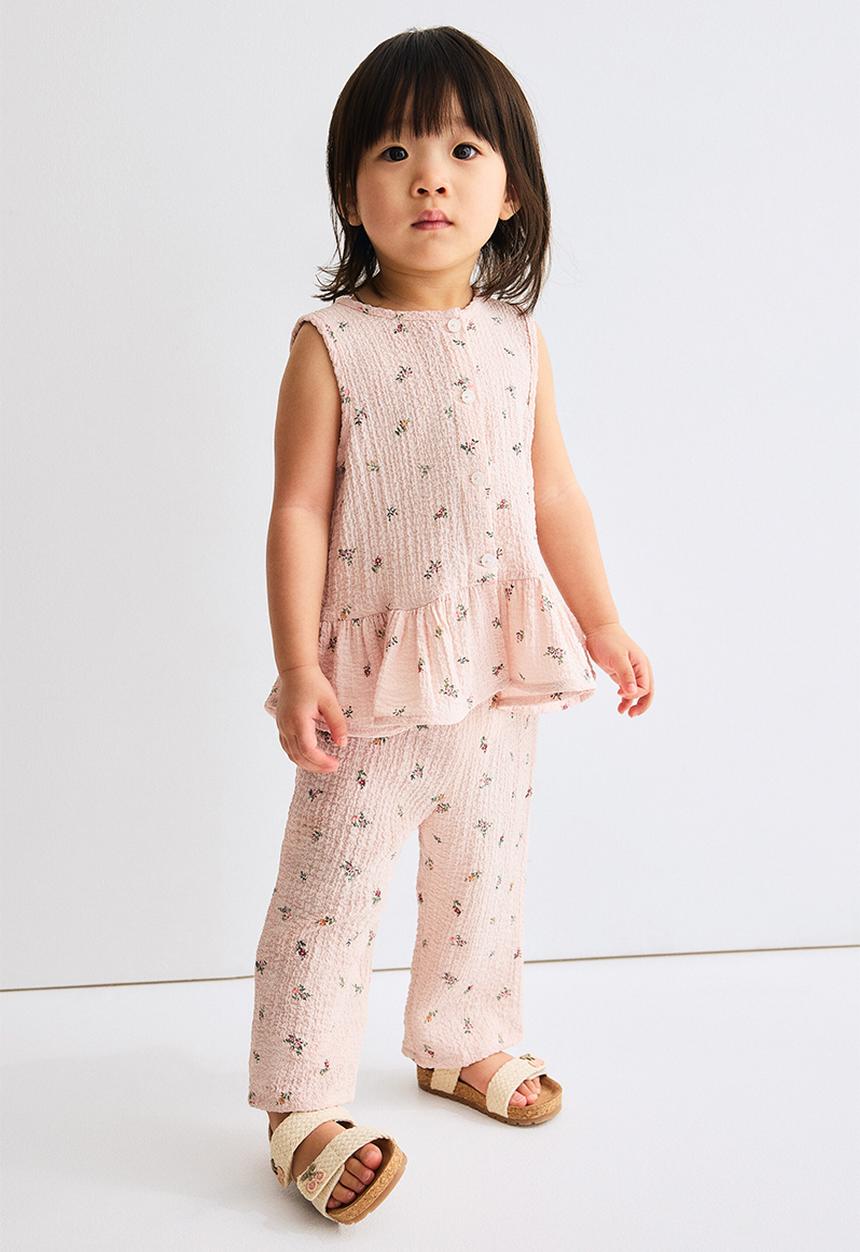 H&M - 2-Piece seersucker set - light pink/floral