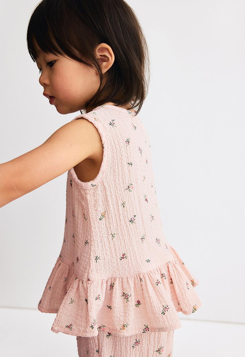 H&M - 2-Piece seersucker set - light pink/floral