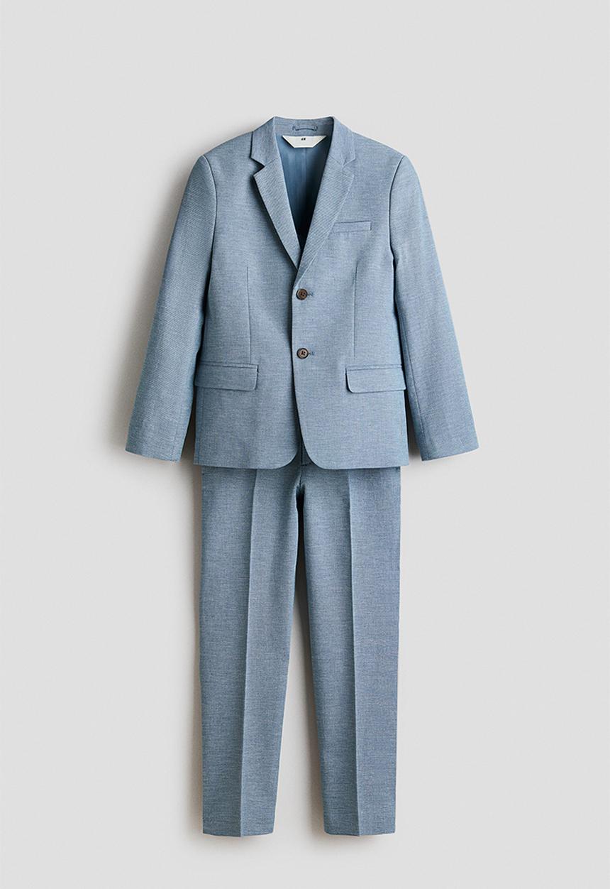 H&M - Linen-blend suit - light dusty blue