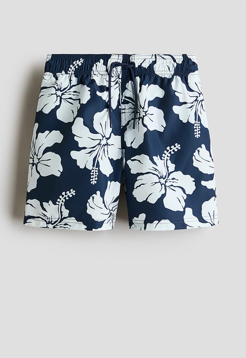 H&M - Printed swim shorts - navy blue/floral