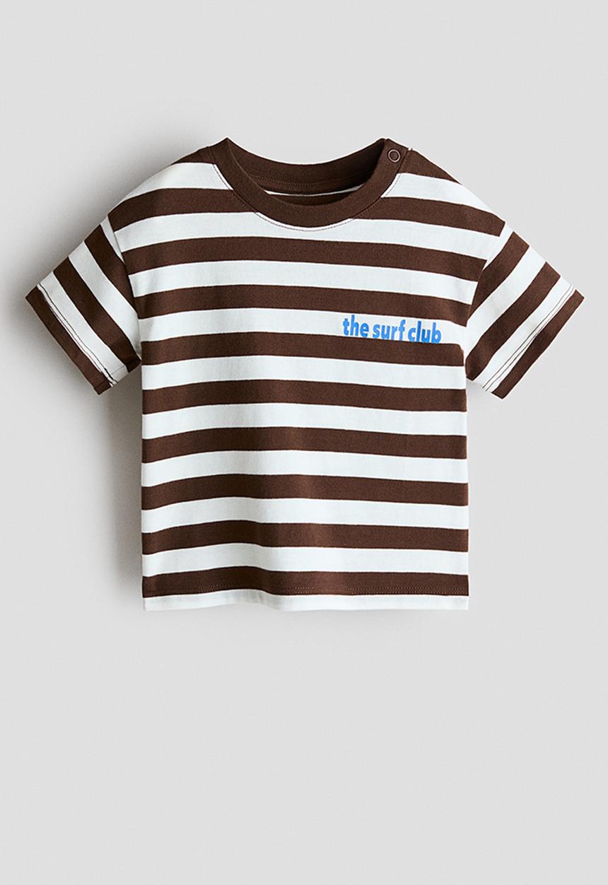 H&M - Printed cotton t-shirt - brown/the surf club