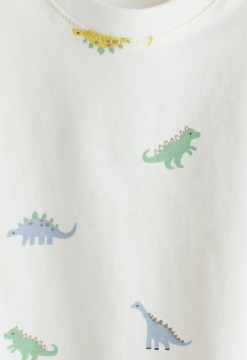 H&M - Printed cotton t-shirt - white/dinosaurs