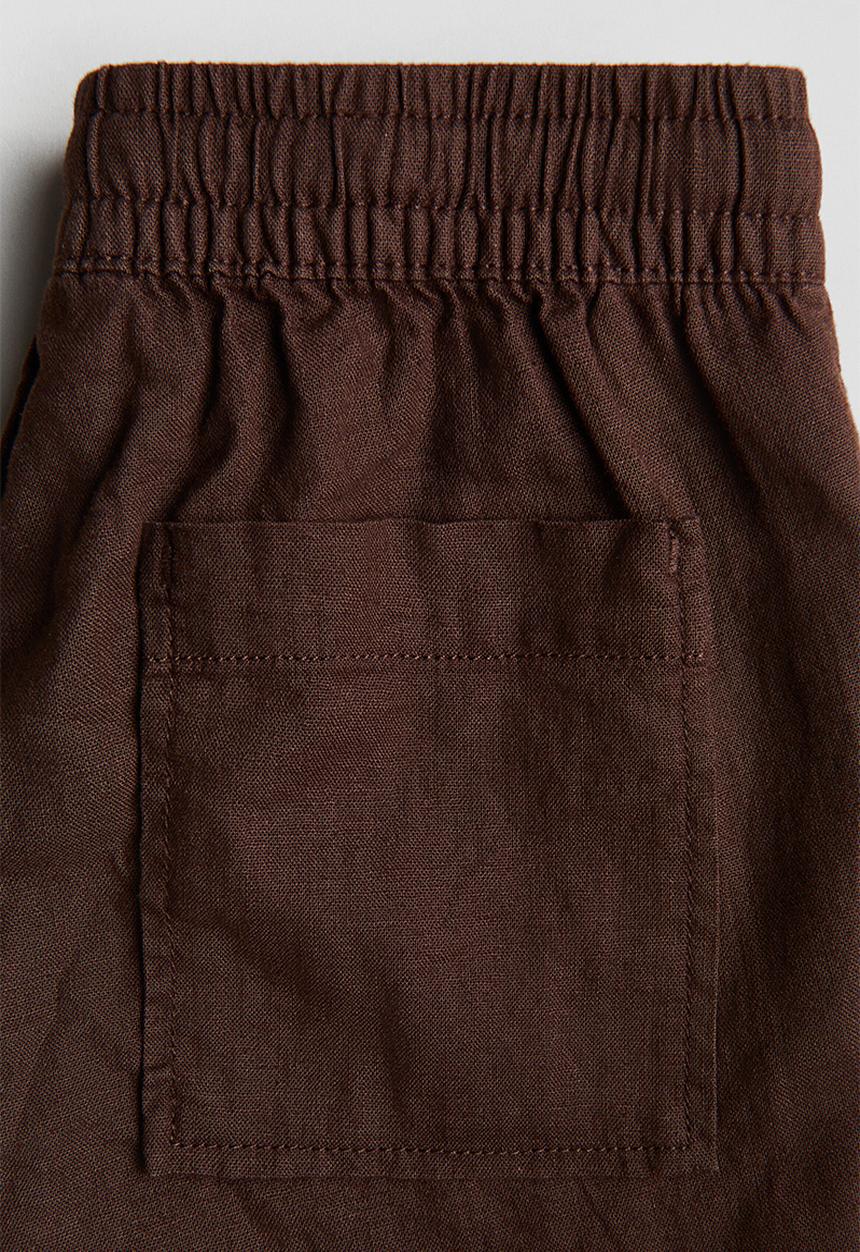H&M - Linen-blend drawstring shorts - brown