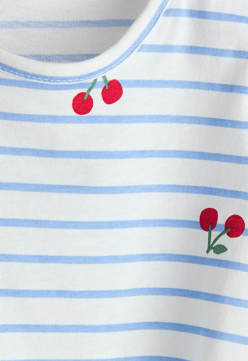 H&M - Printed cotton top - white/cherries
