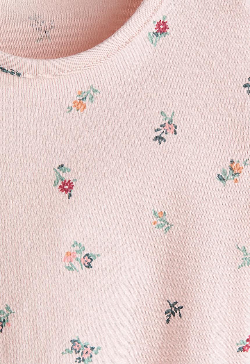 H&M - Printed cotton top - light pink/floral