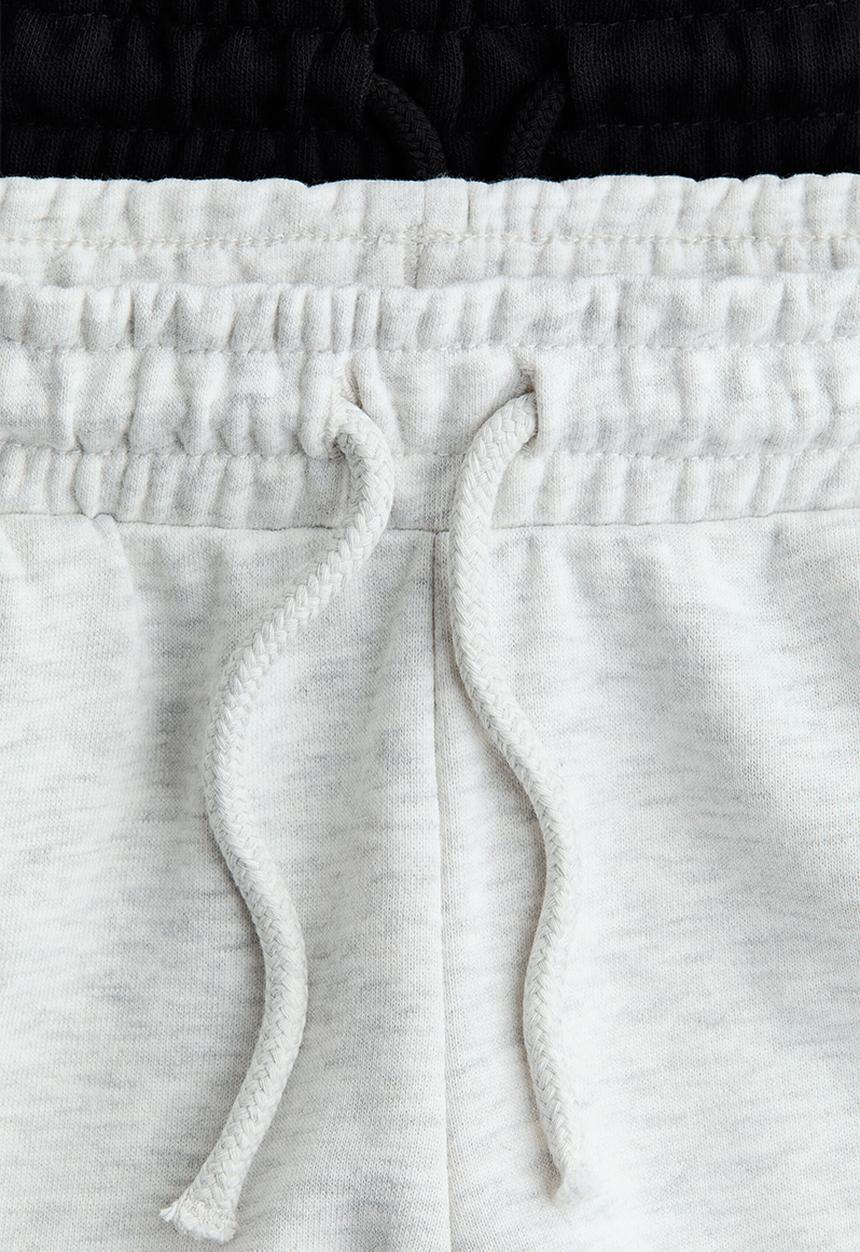 H&M - 2-pack sweatshorts - black/light grey marl