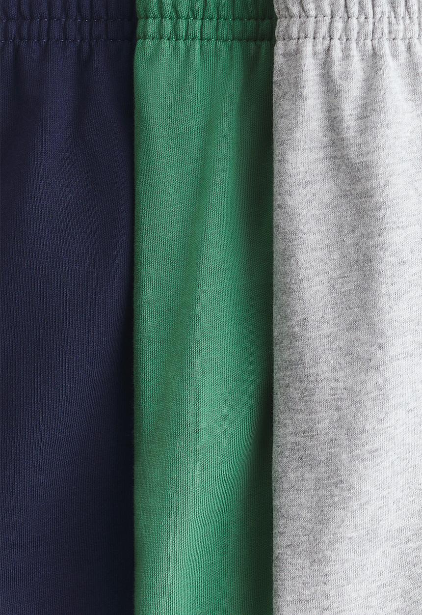 H&M - 3-pack cotton jersey shorts - navy blue/green