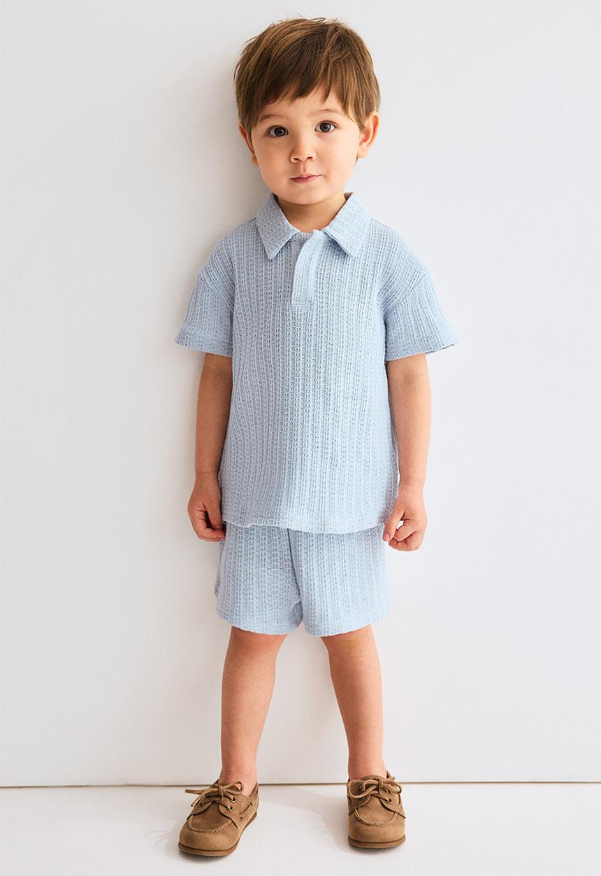H&M - 2-piece pointelle-knit set - light blue