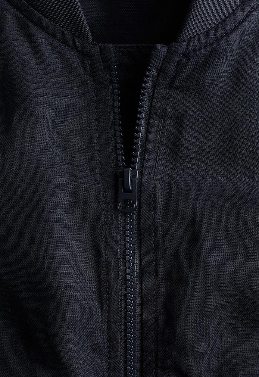 H&M - Linen-blend bomber jacket - navy blue