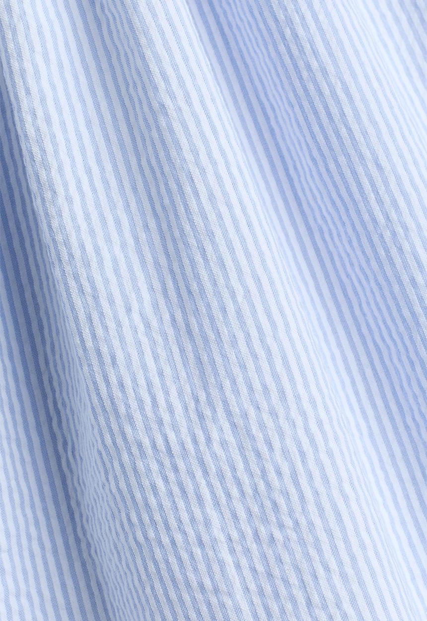 H&M - Smocked strappy dress - white/blue striped