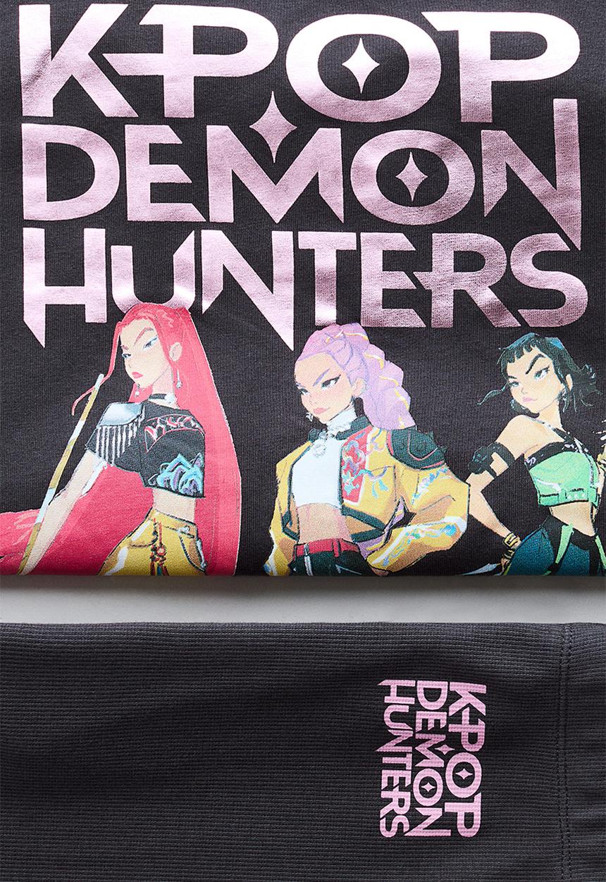 H&M - 2-Piece printed cotton set - dark grey/kpop demon hunters