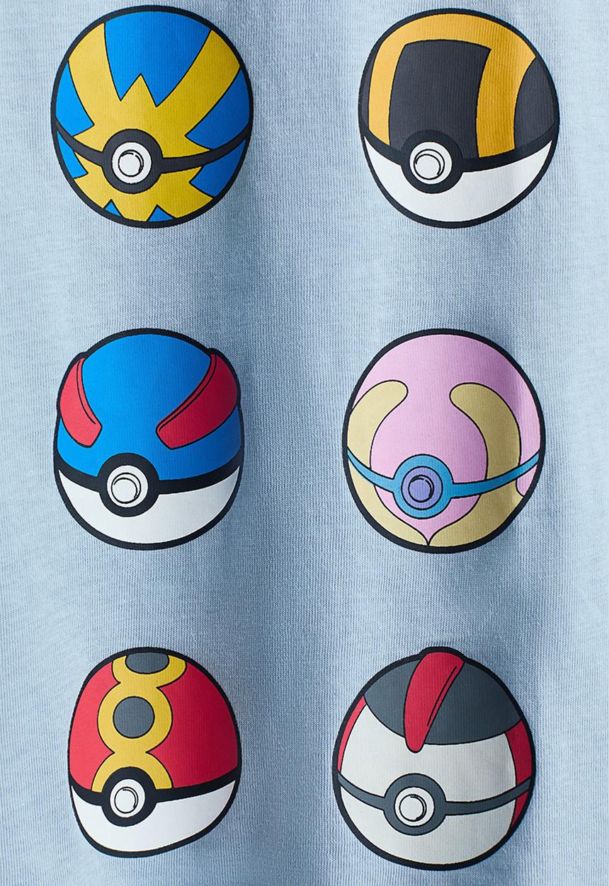 H&M - Oversized printed T-shirt - light blue/pokemon