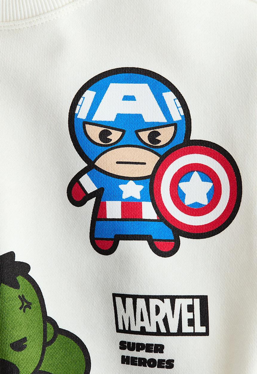 H&M - Printed sweatshirt - white/marvel comics