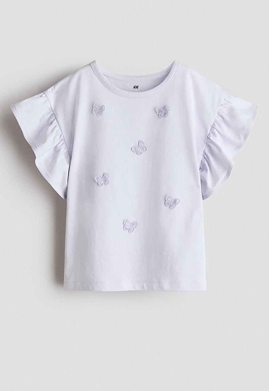 H&M - Appliqued top - lilac/butterflies