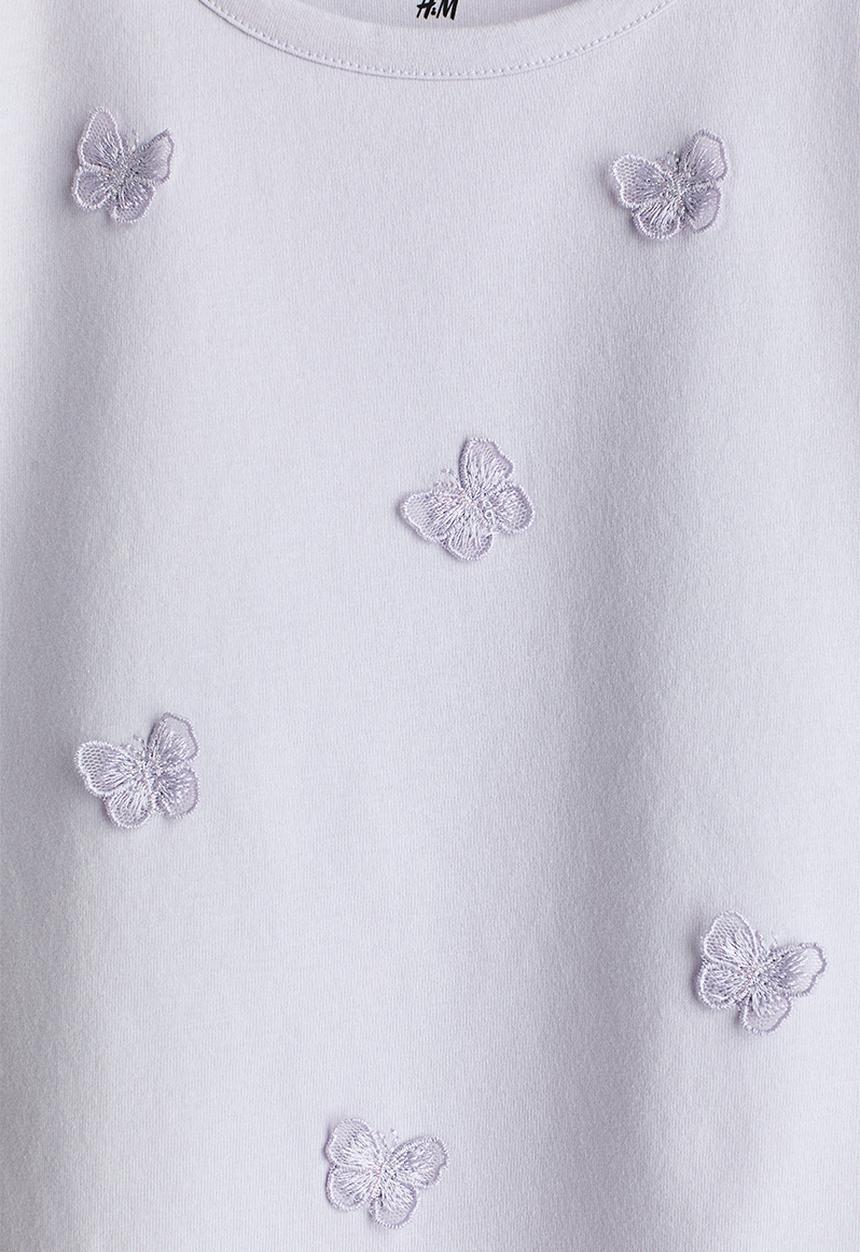 H&M - Appliqued top - lilac/butterflies