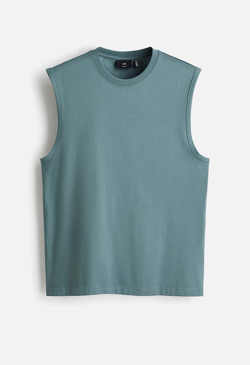 H&M - Coolmax? regular fit vest top - dusty turquoise