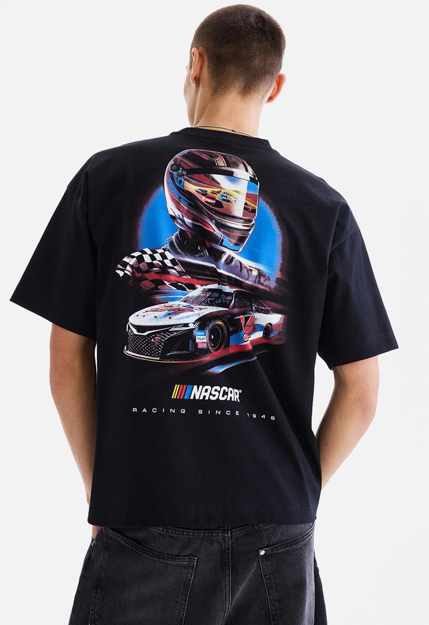 H&M - Oversized fit t-shirt - black/nascar