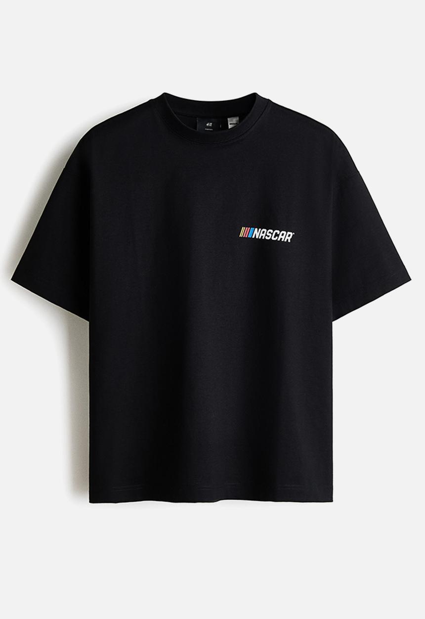 H&M - Oversized fit t-shirt - black/nascar
