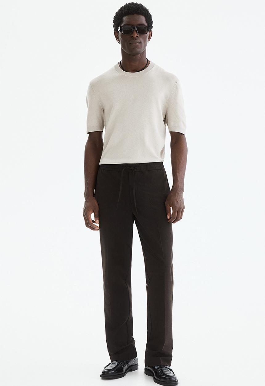 H&M - Slim fit tailored joggers - dark brown