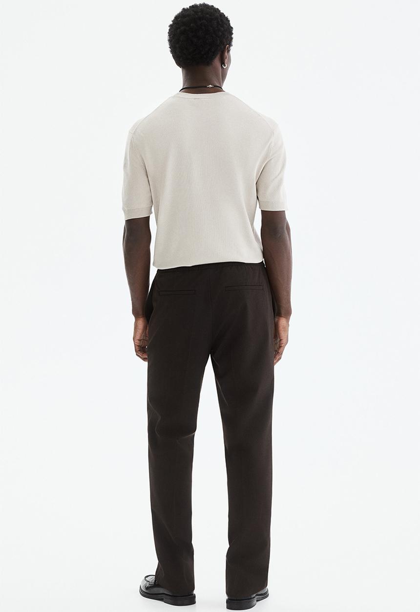 H&M - Slim fit tailored joggers - dark brown