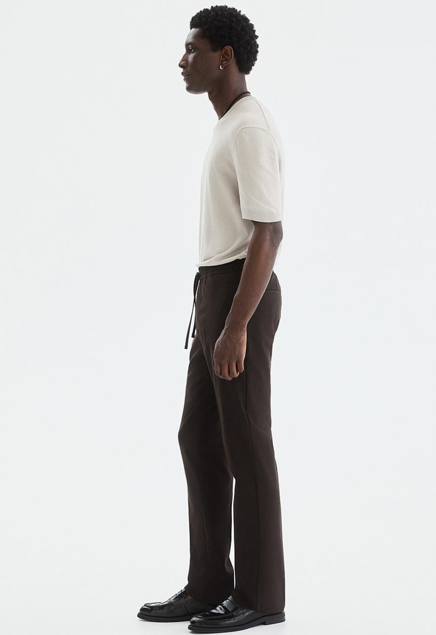 H&M - Slim fit tailored joggers - dark brown