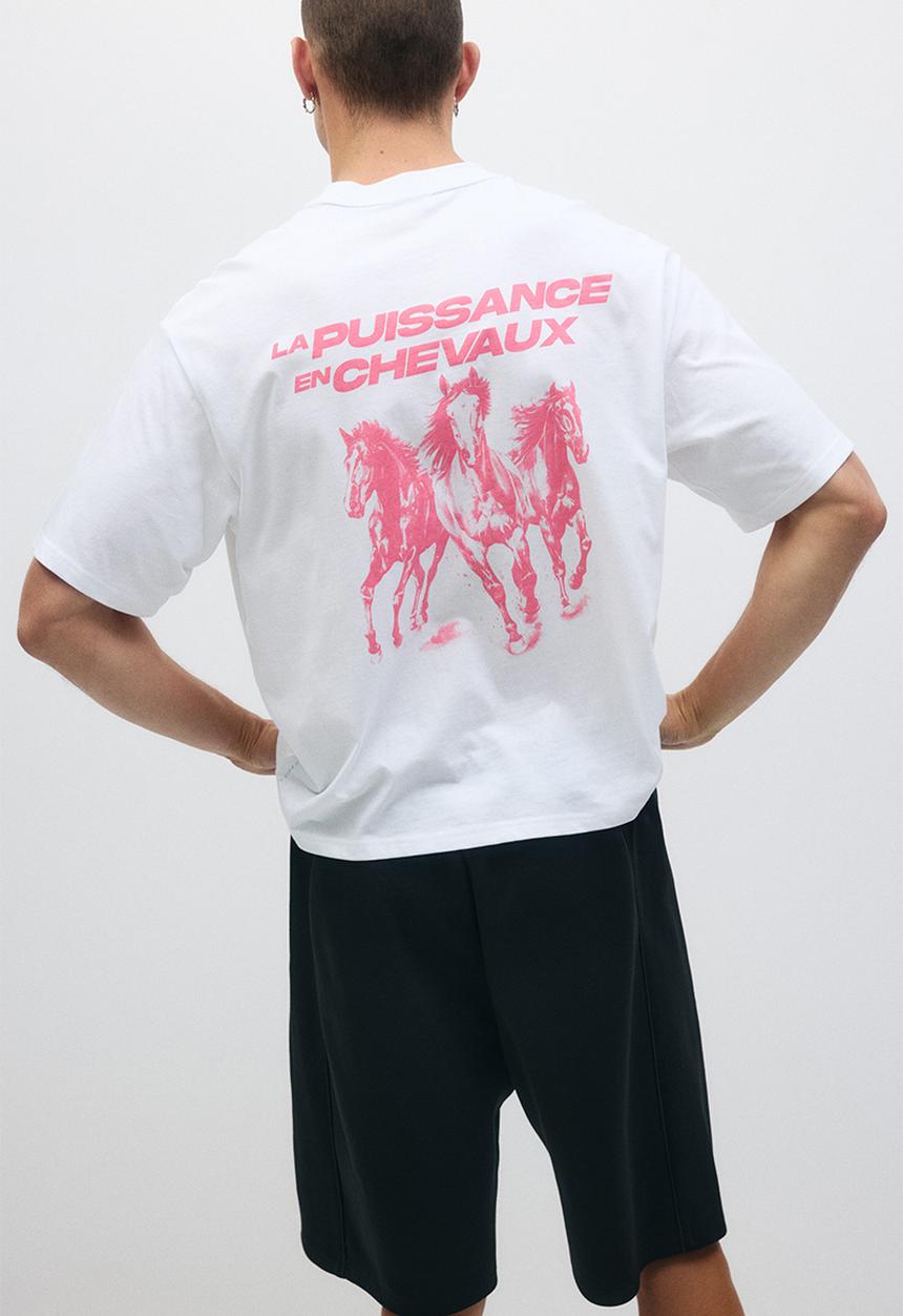 H&M - Boxy-style sports t-shirt with drymove? - white/la puissance