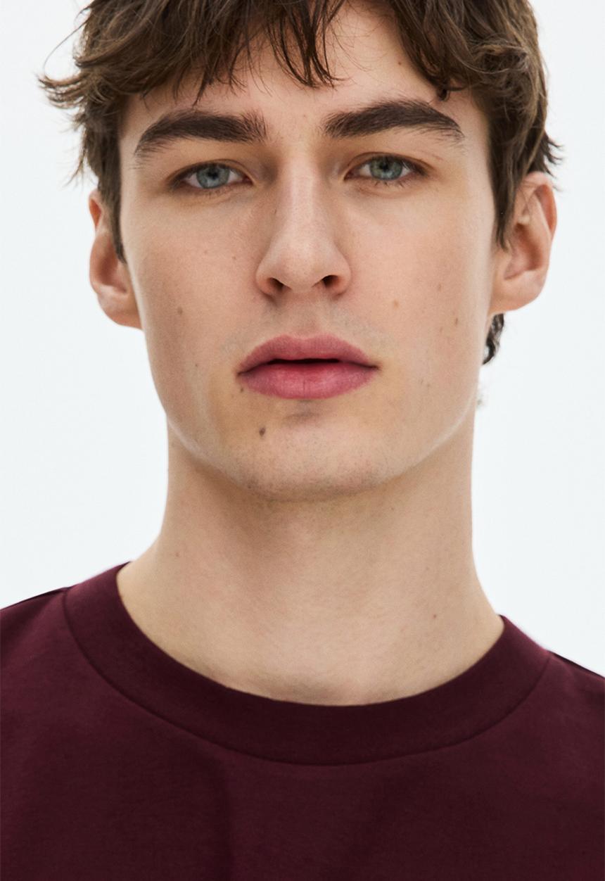 H&M - Loose fit interlock t-shirt - burgundy