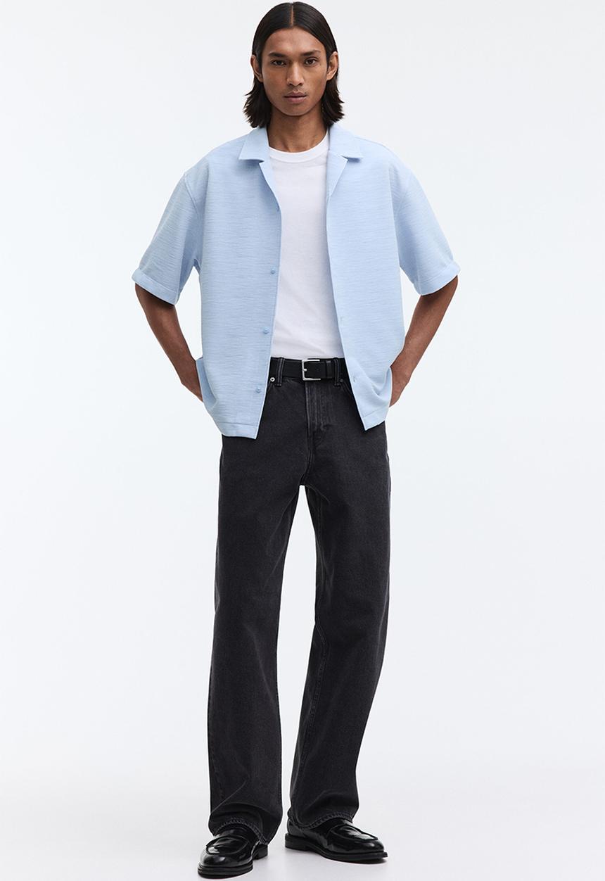 H&M - Loose fit resort shirt - light blue