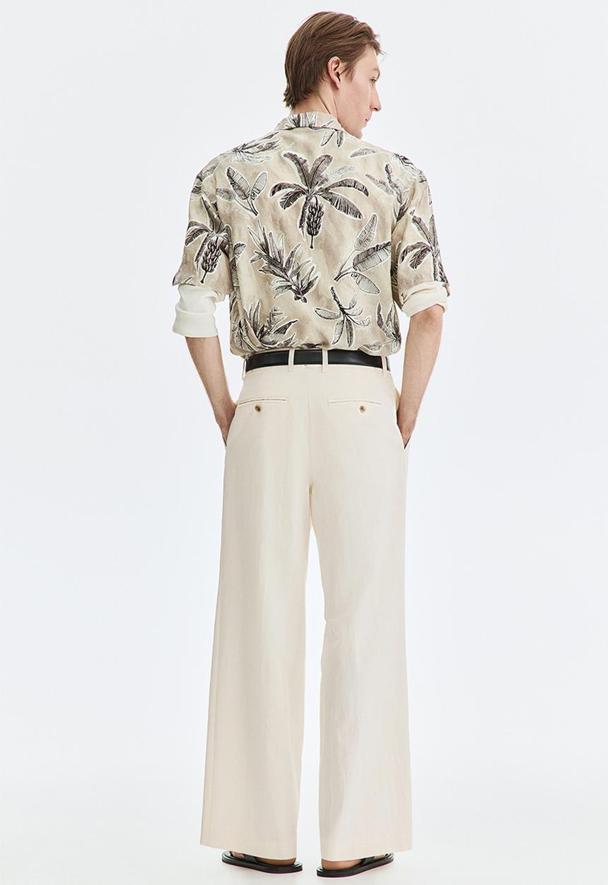 H&M - Loose fit wide trousers - cream