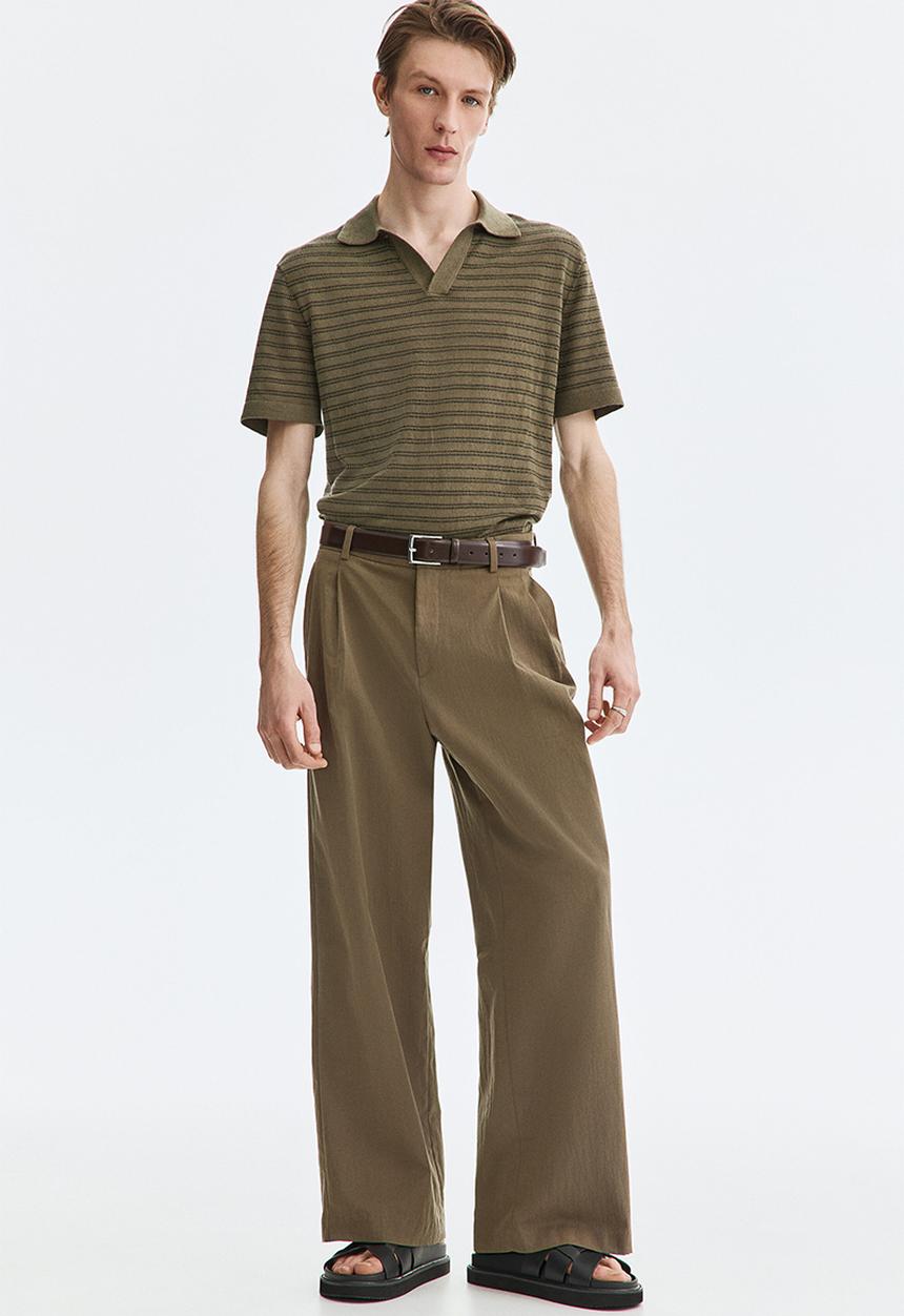 H&M - Loose fit wide trousers - dark beige