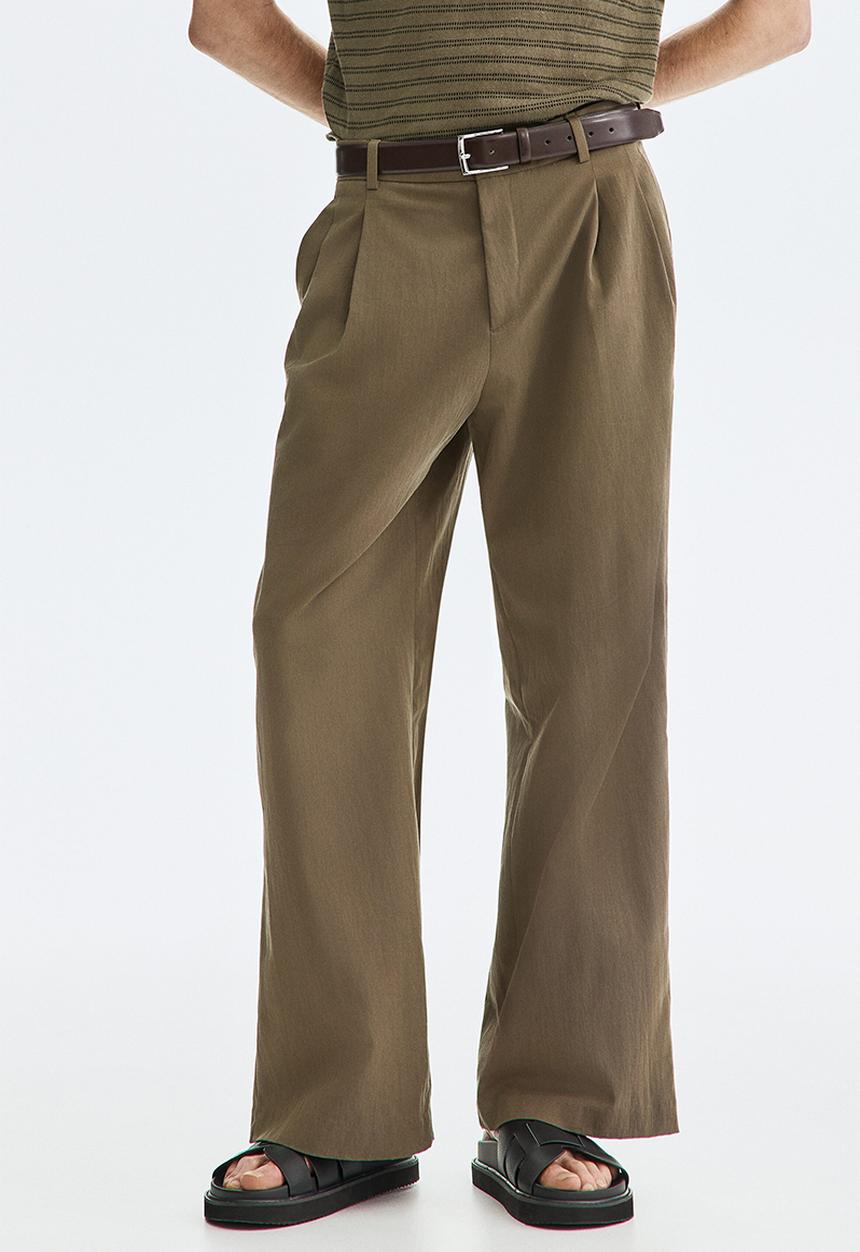 H&M - Loose fit wide trousers - dark beige