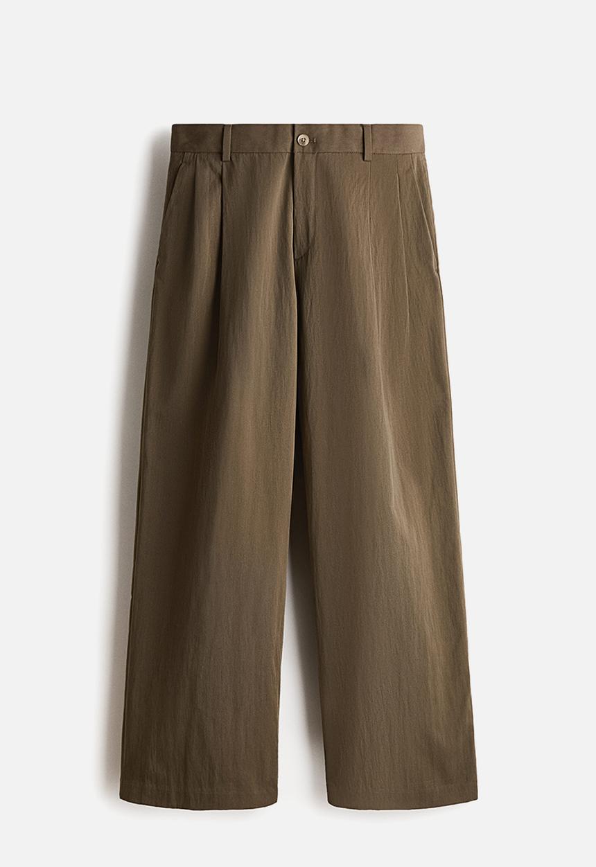 H&M - Loose fit wide trousers - dark beige