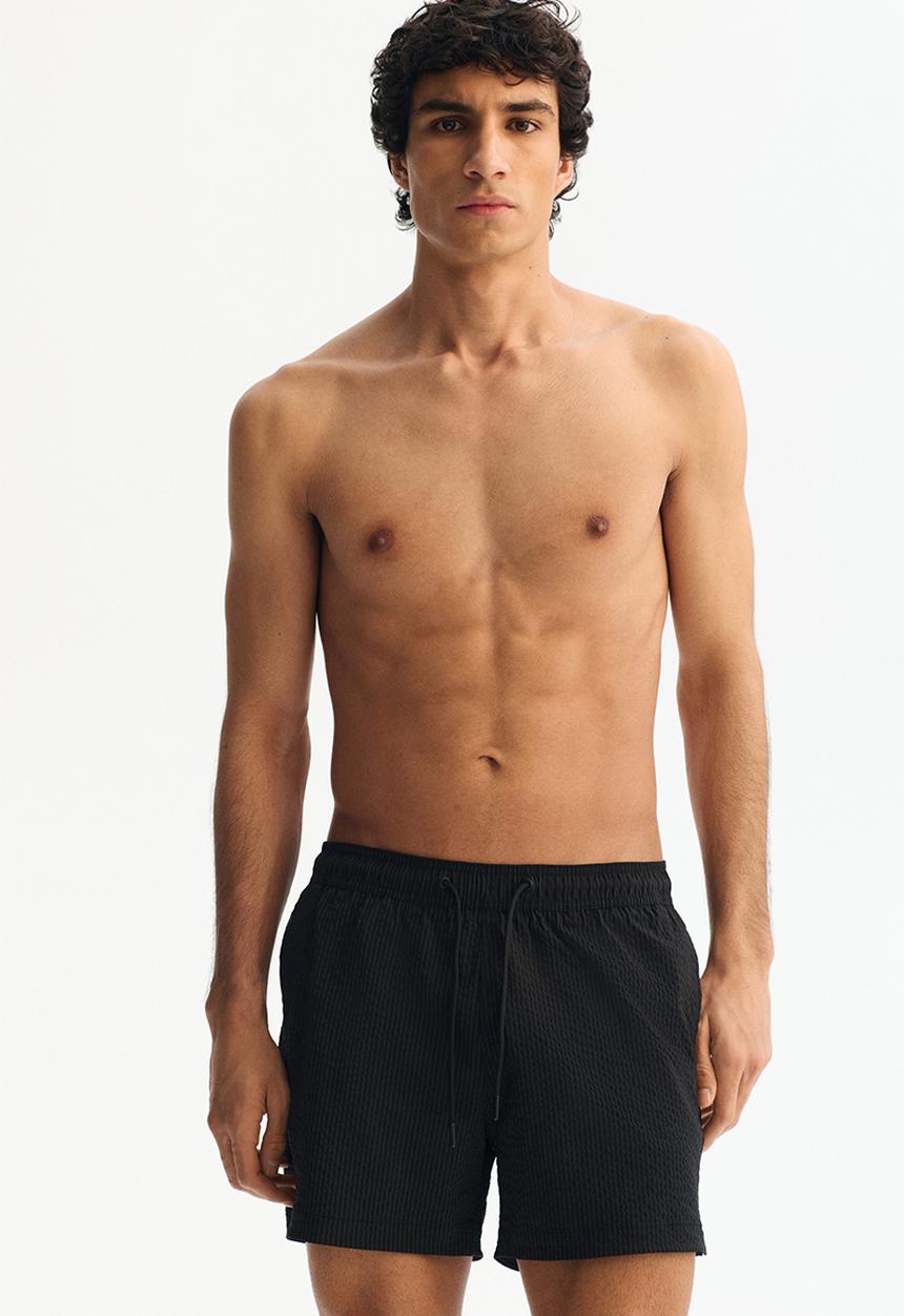 H&M - Seersucker swim shorts - black