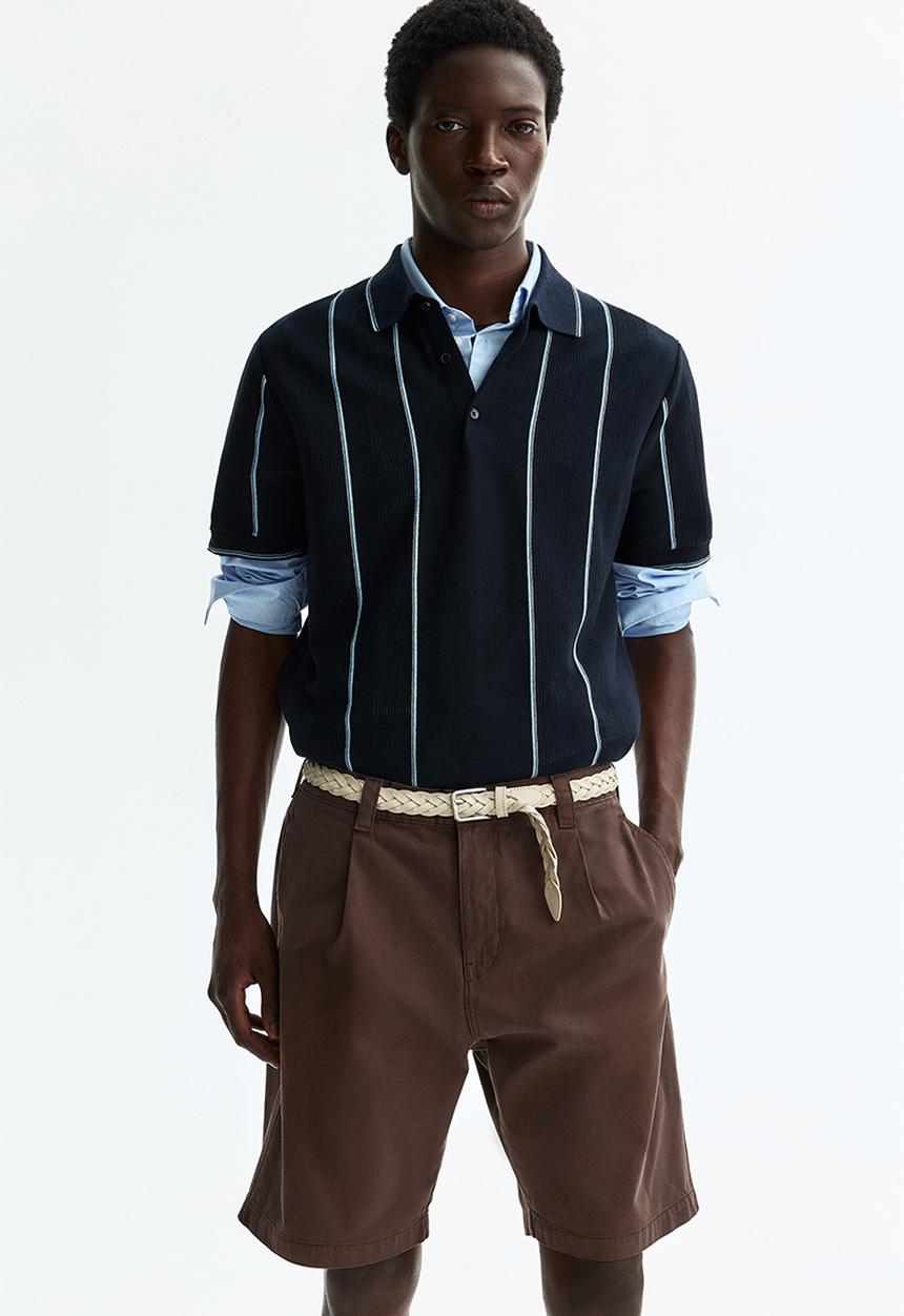 H&M - Relaxed fit cotton chino shorts - dark brown
