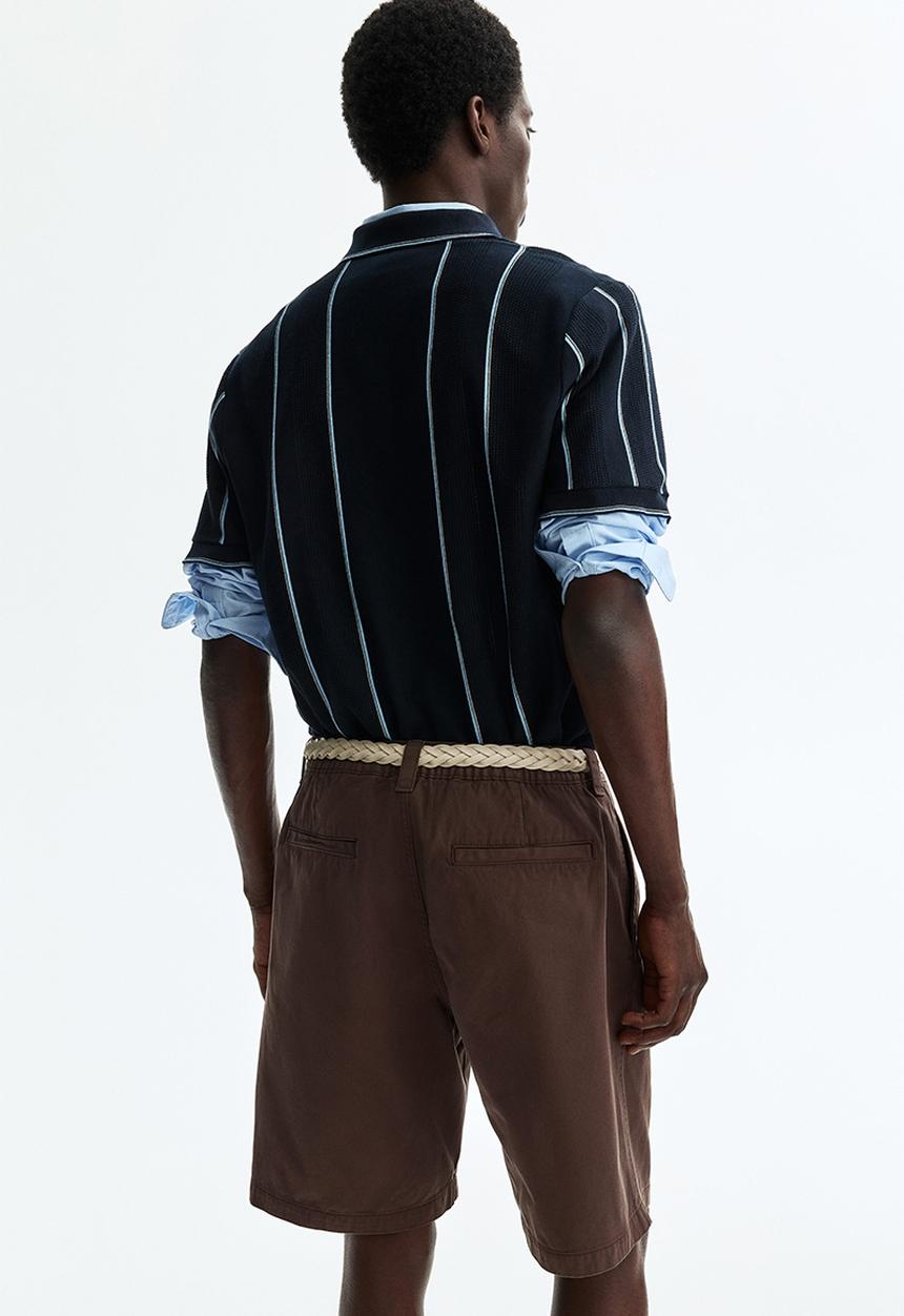 H&M - Relaxed fit cotton chino shorts - dark brown