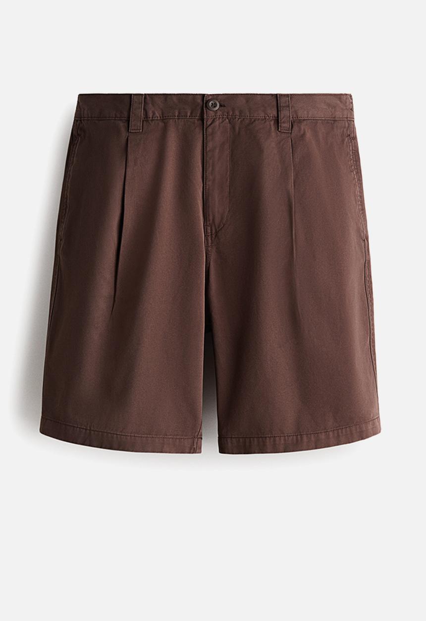 H&M - Relaxed fit cotton chino shorts - dark brown
